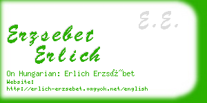 erzsebet erlich business card